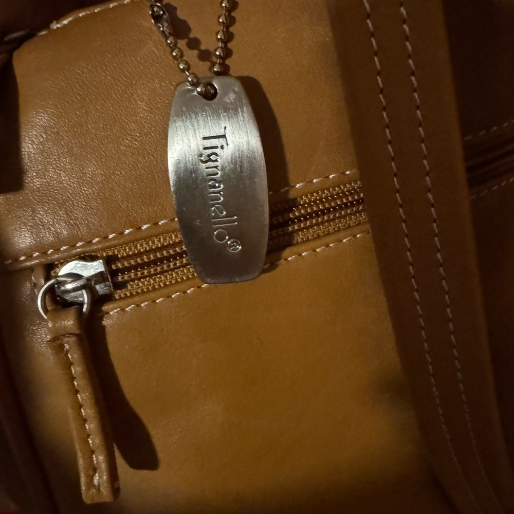 Tignanello Tan Leather Backpack Bag - Picture 5 of 5
